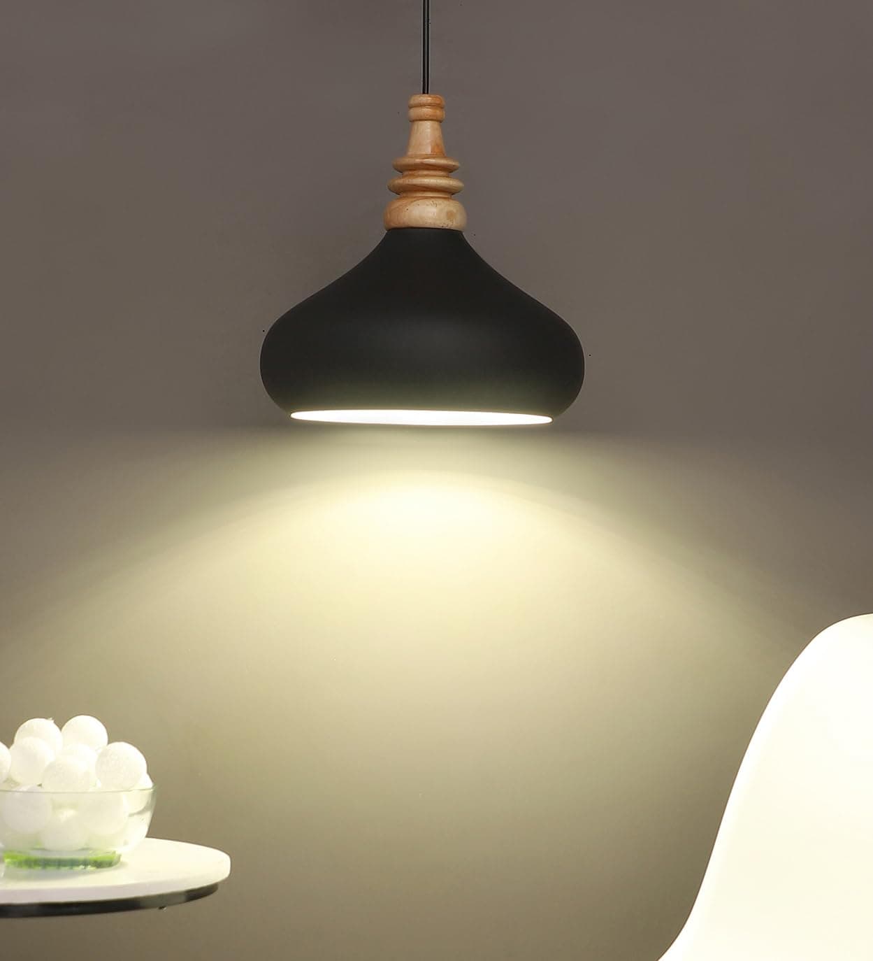 MONI Lights Celling Hanging Light for Room, Table, Holl, Garden House Decoration Pendants Light of Pattern Aluminium Black (Pack of 1) ML-056BLK