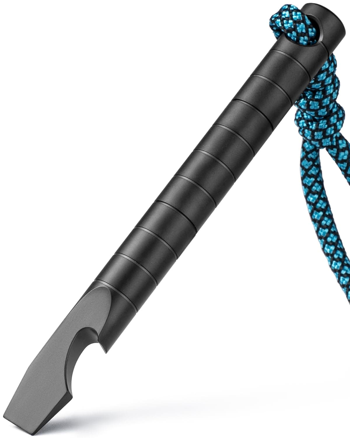 TISUR Titanium EDC Pry Bar, Keychain Prybar Multitool With Bottle Opener, 6 in 1 Portable Pocket Mini Crowbar Tool (Black)