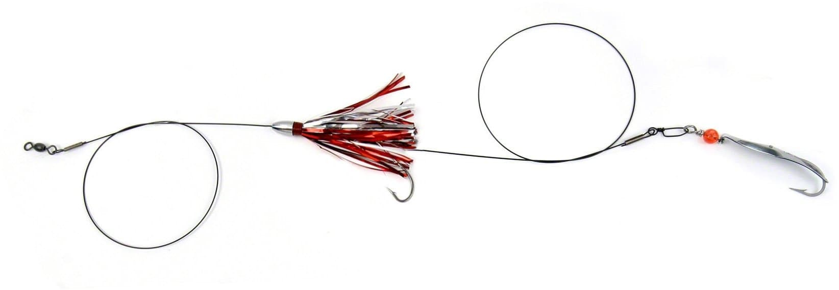 Clarkspoon MDRS-0RBMS Mackerel Duster Rig 0 Spoon, Red/Silver Duster