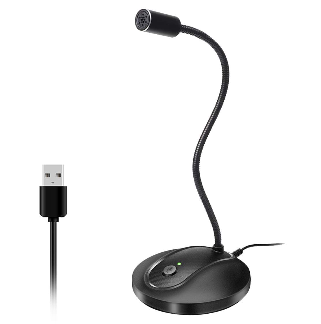 USB Desktop Microphone with Mute Button,Plug&Play Condenser,Computer, PC, Laptop, Mac, PS4 Mic with Stand & LED Indicator -360 Gooseneck Design -Recording, Dictation, Youtube, Skype, Gaming, S