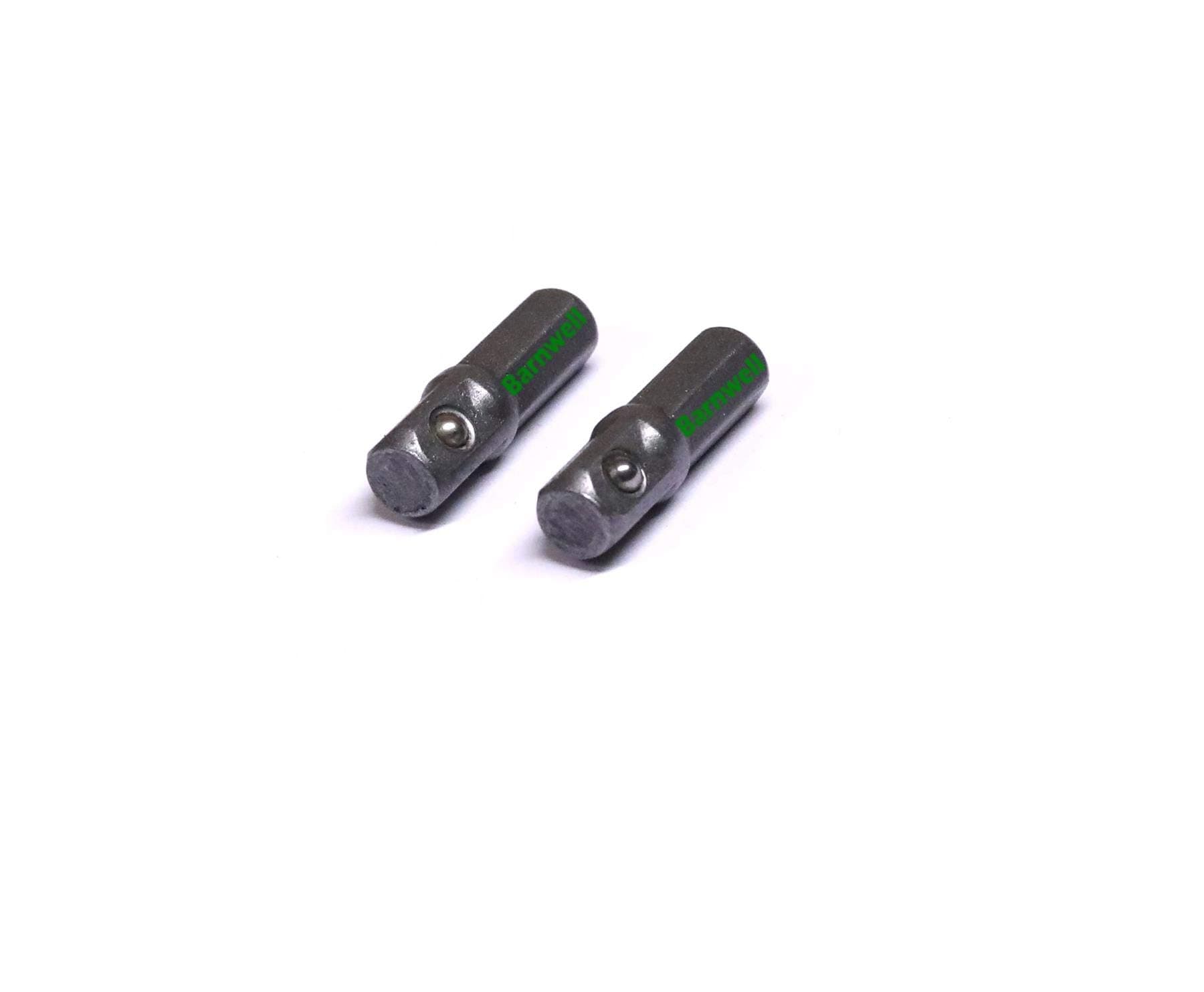 2 x 1/4" Hex to 1/4" Square Drive Bit Adaptor to use Sockets with Short Bit Drive
