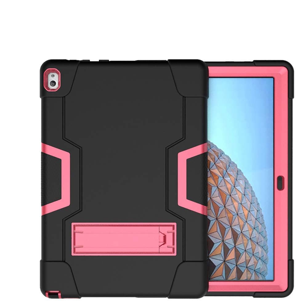 Koolbei Case for Lenovo Tab P10 Case,Heavy-Duty Drop-Proof and Shock-Resistant Rugged Hybrid case(with Built-in Stand),for Lenovo Tablet 2018 Tab P10 10.1" inch (TB-X705F /TB-X705L) Case (Black/Pink)
