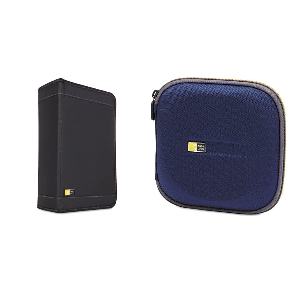 Case Logic CDW-128T CD Wallet (Black, 136) EVW-24 EVA Molded 24 Capacity CD/DVD Case (Blue)
