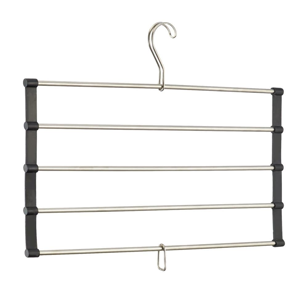 InterDesign Forma Closet Organizer Accessory Hanger - 5 Bar, Brushed/Black