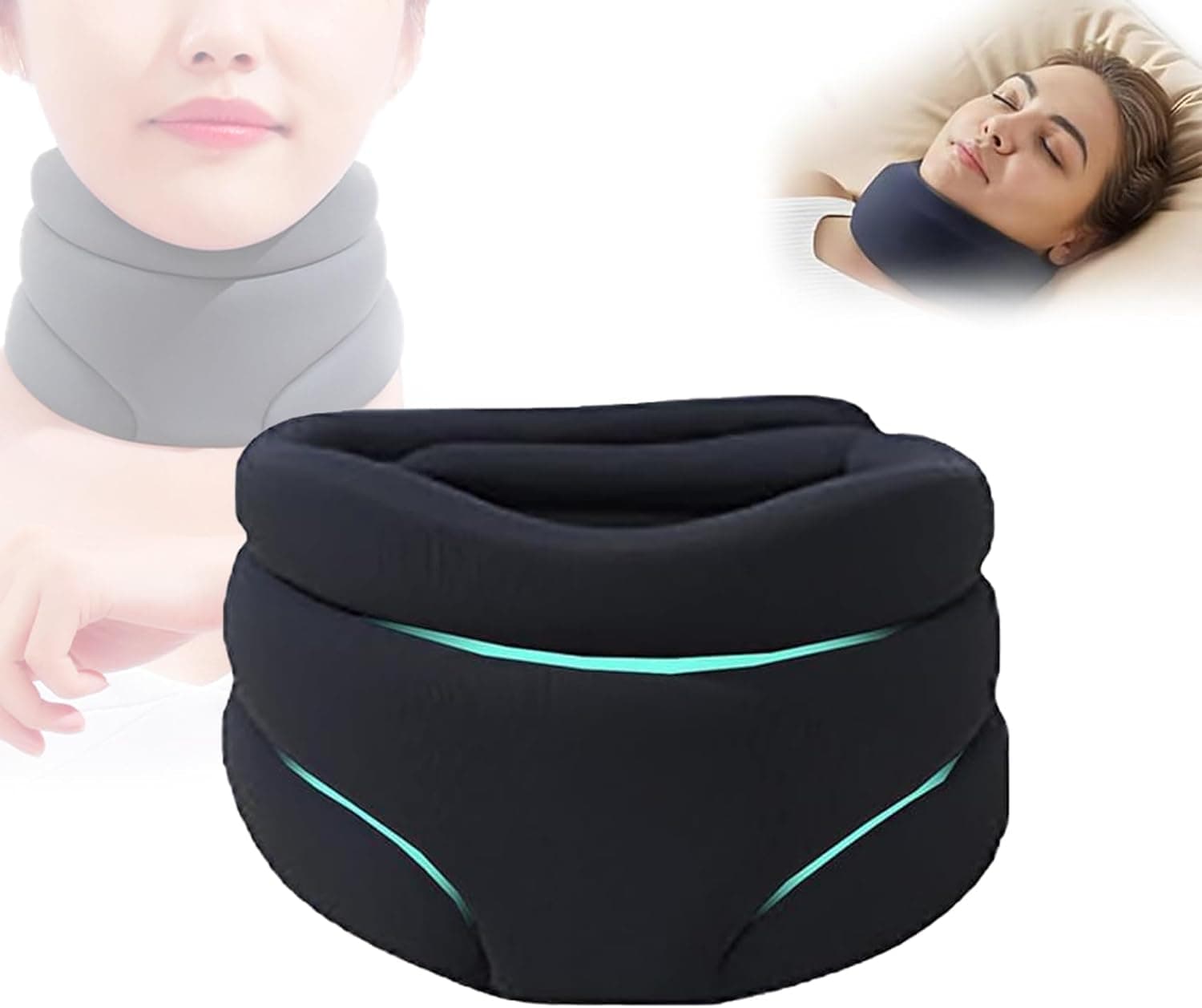 Cervicorrect Neck Brace For S-Noring, Sleeping Soft Foam, Support Women Men, Foam Universal Cervical Collar Adjustable Neck(Black)