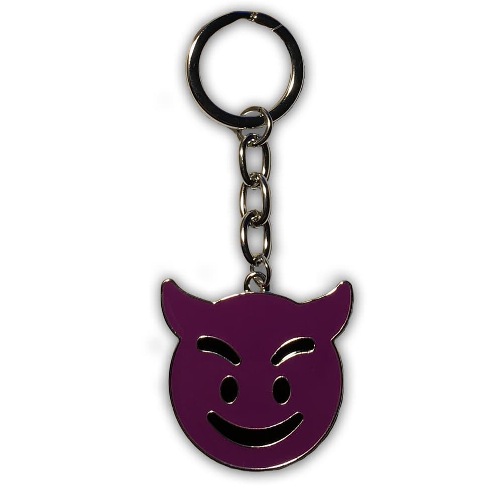 Everything Emoji Purple Devil Keychain – Premium Quality Small Key Charms for Teenager Backpack – Purple Devil Keychain – Emoticon Backpack Clips for Kids – Unique Gift for Friend