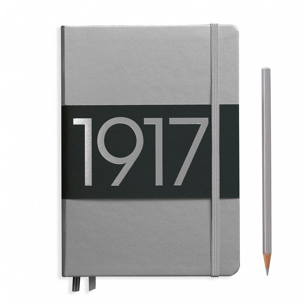 Metallic Special Edition - Medium A5 Ruled Hardcover Notebook (Silver) - 251 Numbered Pages