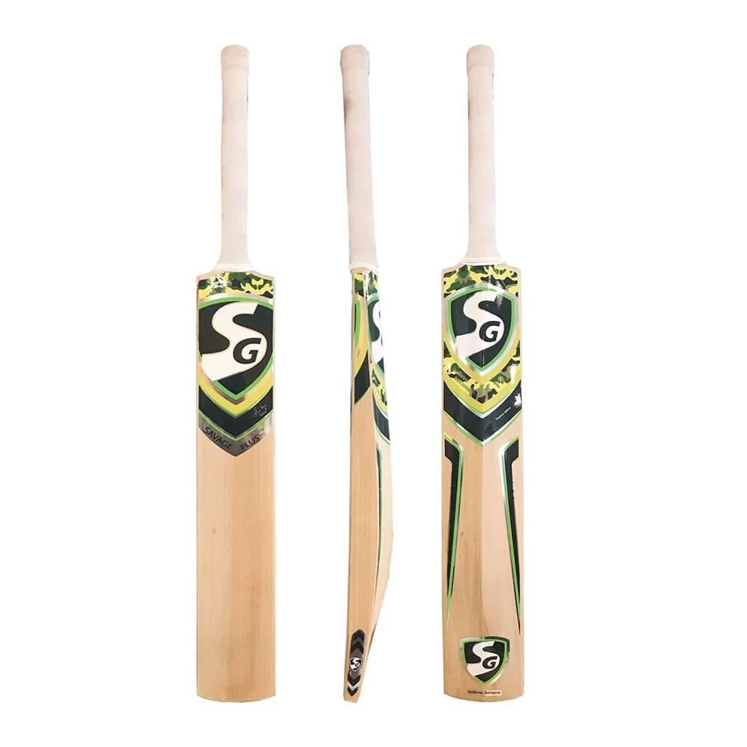 Savage Plus Kashmir Willow Cricket Bat (Size: Size 6, Leather Ball), Multi Colour, Sg01Cr140038