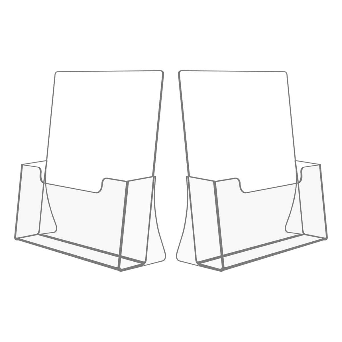 NIUBEE Acrylic Brochure Holder 8.5 x 11 inches 2 Pack, Clear Acrylic Literature Holder Plastic Flyer Display Stand, Acrylic Countertop Organizer for Magazine, Pamphlet, Booklets, Menu, Journals