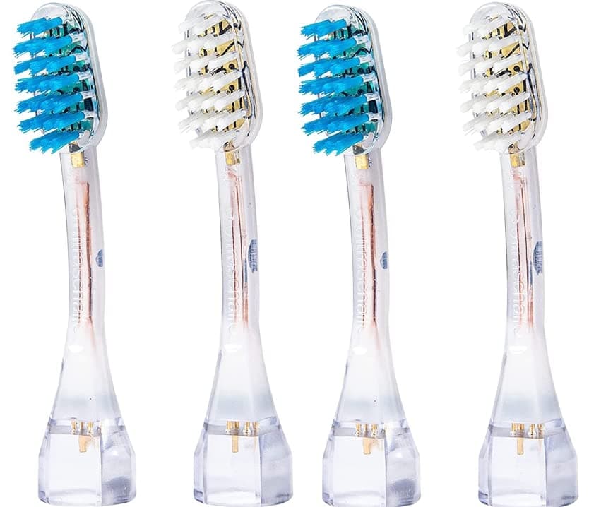 Platinum 4-Pin Regular Bristle-Head Attachments - Electric Toothbrush Replacement Heads. Cleans with Ultrasound Waves. (Regular 4 Pack)