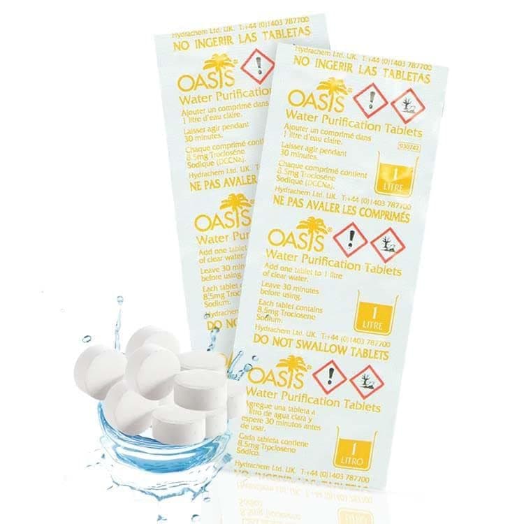 Emergency Water Purification Tablets Oasis Water Purification Tablets 8.5 MG Treats Water (200 Tablets)