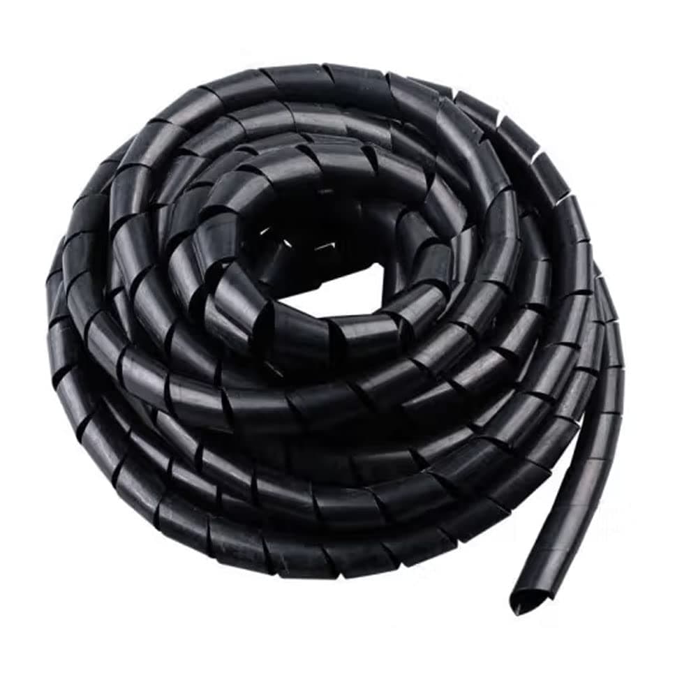 Spiral Cable Wrap - 20 Ft Cable Management Sleeve Organizer for Computer, Power, Audio & Video Cords (1/2 Inch-20Ft, Black)