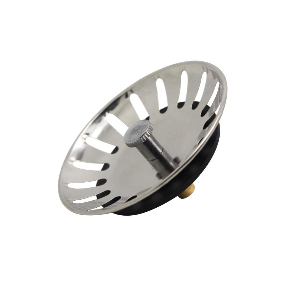 CellDeal Replacement Kitchen Sink Strainer Waste Plug Chrome On Stainless Steel