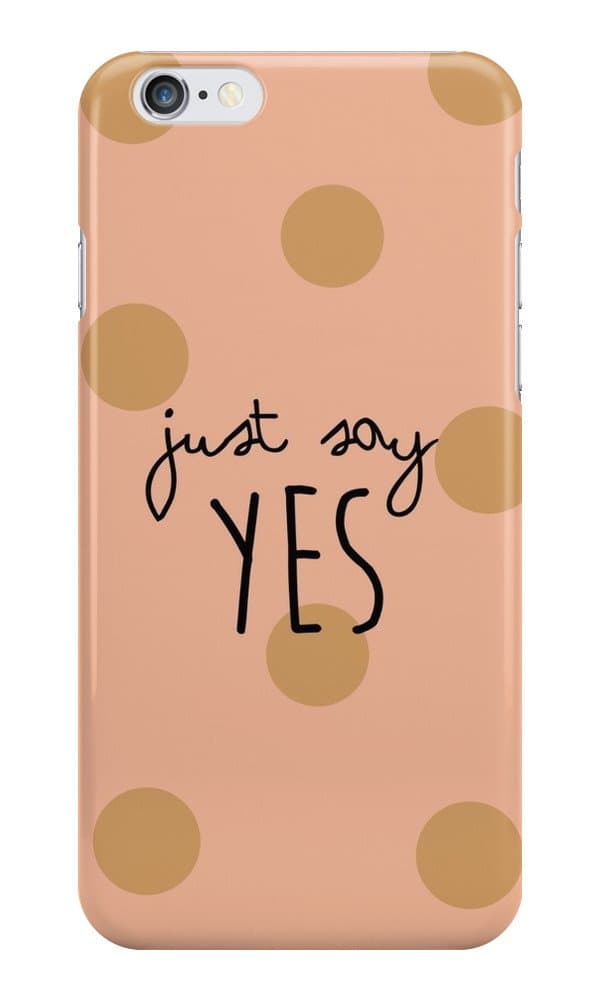 Just say Yes Iphone plastic case cover with dots and quote (Iphone 5 & 5s)