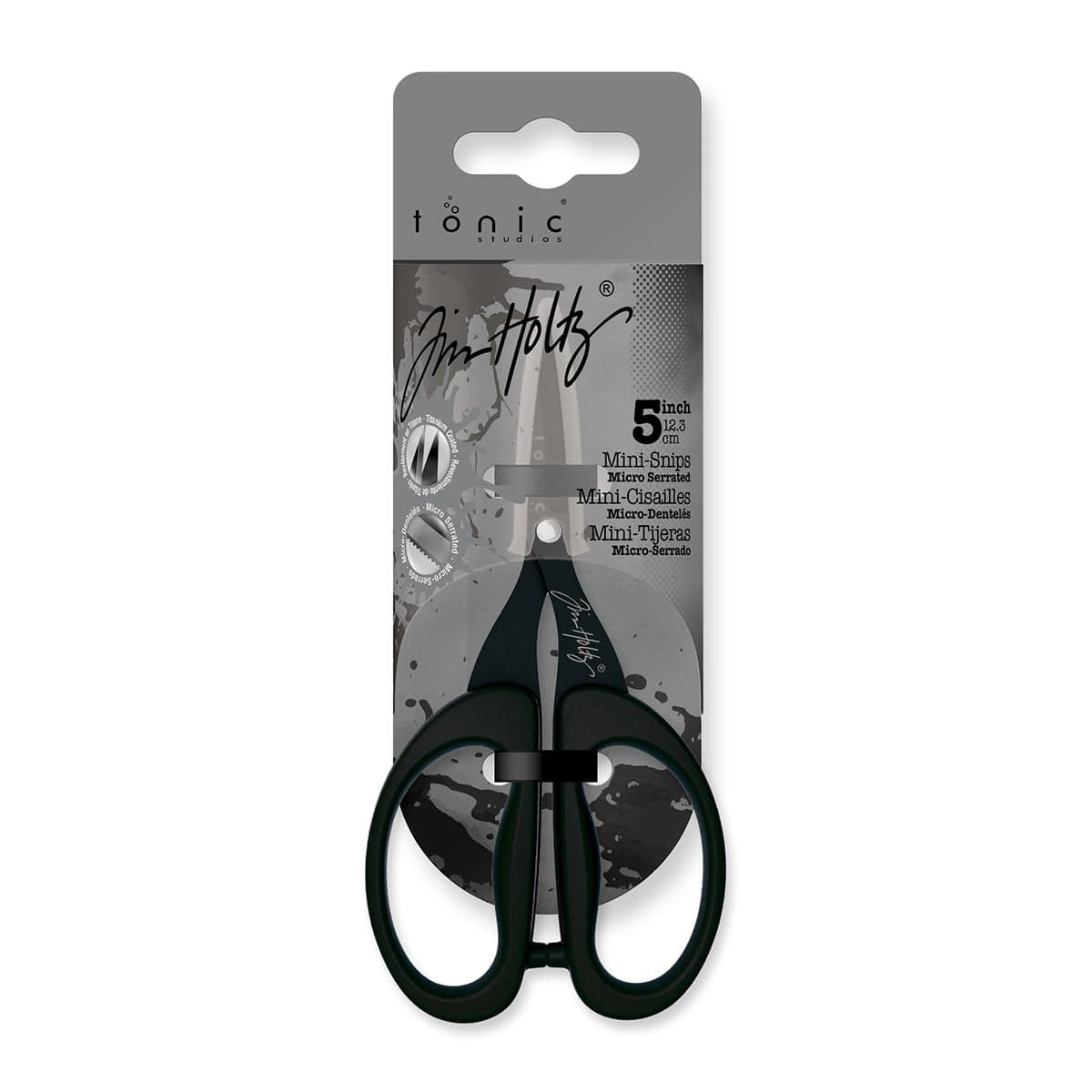 Tonic Studios Tim Holtz Non-Stick Micro Serrated Mini Snips, Multi-Colour, 8 x 18.38 x 2.79 cm