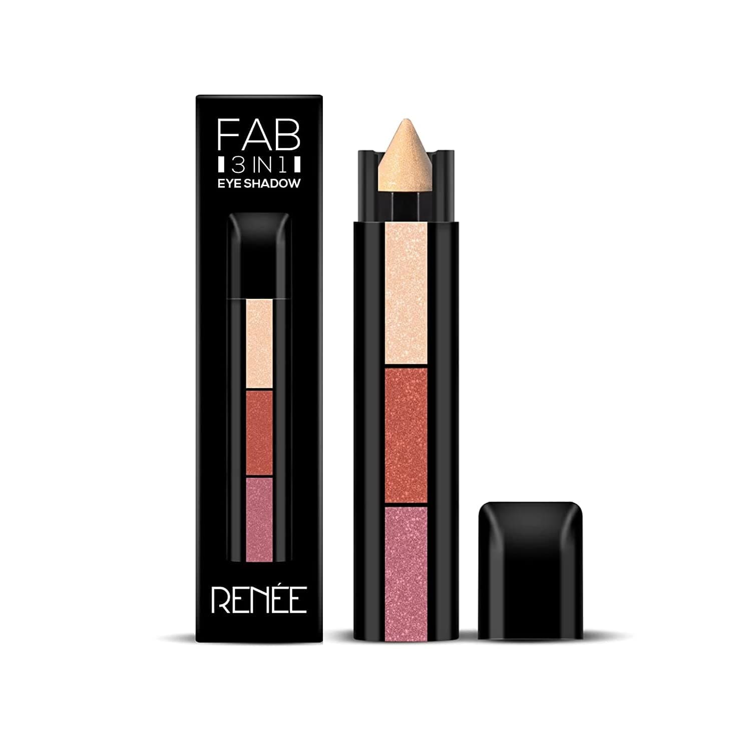 Fab 3 In 1 Eyeshadow 4.5gm| Highly Pigmented 3 Shades in 1 Stick| Multicolor | Adds Dimension & Intensity with Shimmery Finish| Enriched with Vitamin E