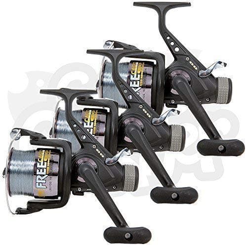 Lineaeffe 3 x Free Carp 60 3BB Carp/Coarse Runner Fishing Reels Pre-Spooled with 15lb Line