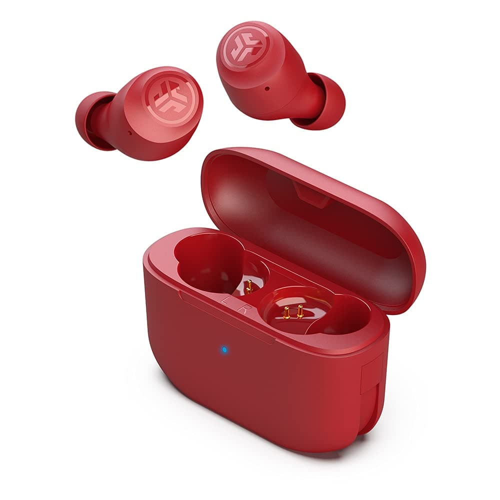 - JLab Go Air Pop True Wireless Ear Buds Small Size - TWS Earbuds, Bluetooth Earphones with 32H Playtime, IPX4 Mini in Ear Headphones, USB Charging Case, Dual Connect, EQ3 Sound, Red