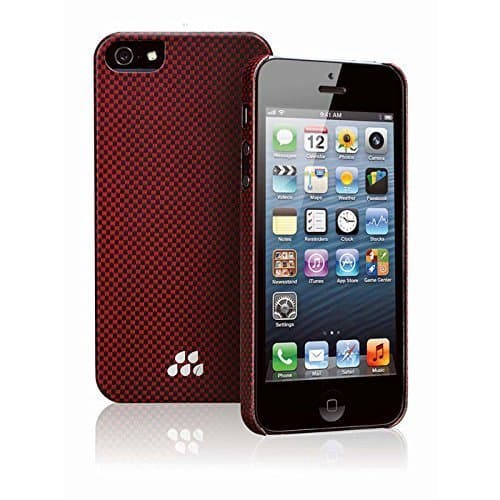 Evutec Karbon Kozane S Sleek Carrying Case for Apple iPhone 5/5s - Retail Packaging - Kozane Red/Black