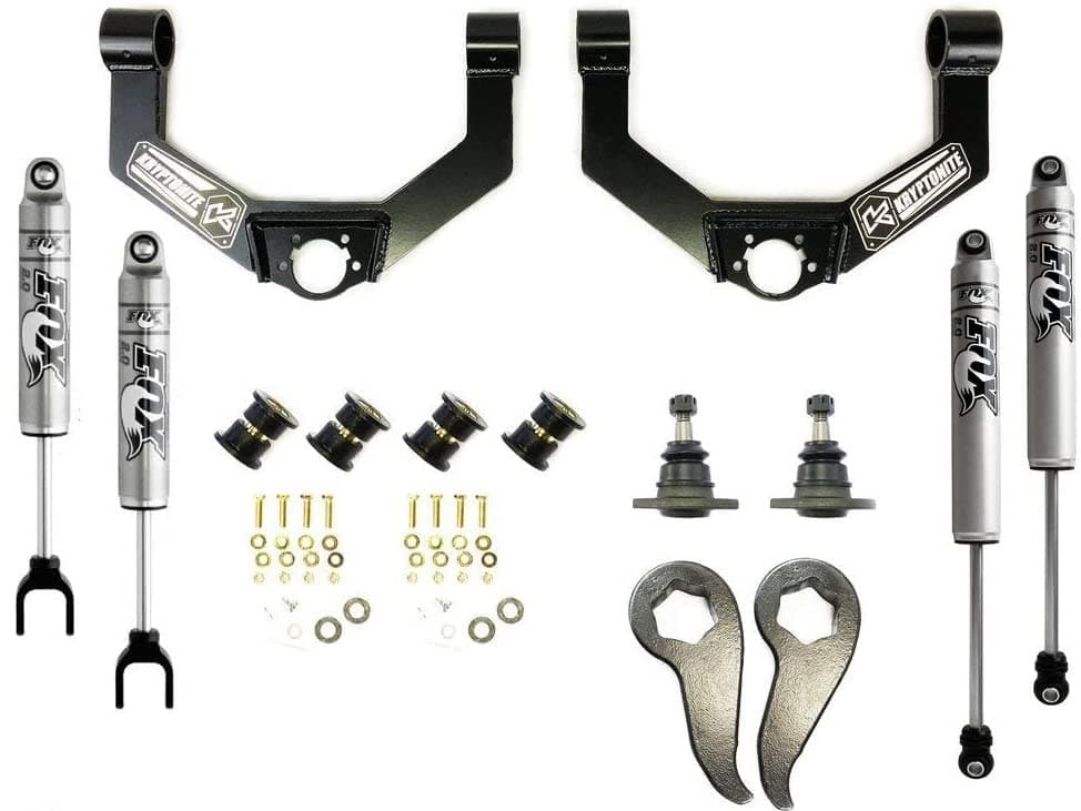 Kryptonite Stage 3 Leveling Kit w/Heavy Duty Control Arms & Fox Shocks KR20STAGE3FOX Compatible with 2020-2024 Chevy Silverado/GMC Sierra 2500HD 3500HD