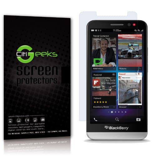 CitiGeeks 10x Crystal Clear HD Premium Screen Protector for BlackBerry Z30 with Lifetime Replacement Warranty. Invisible Protection - Pack of 10 in CitiGeeks Retail Package.