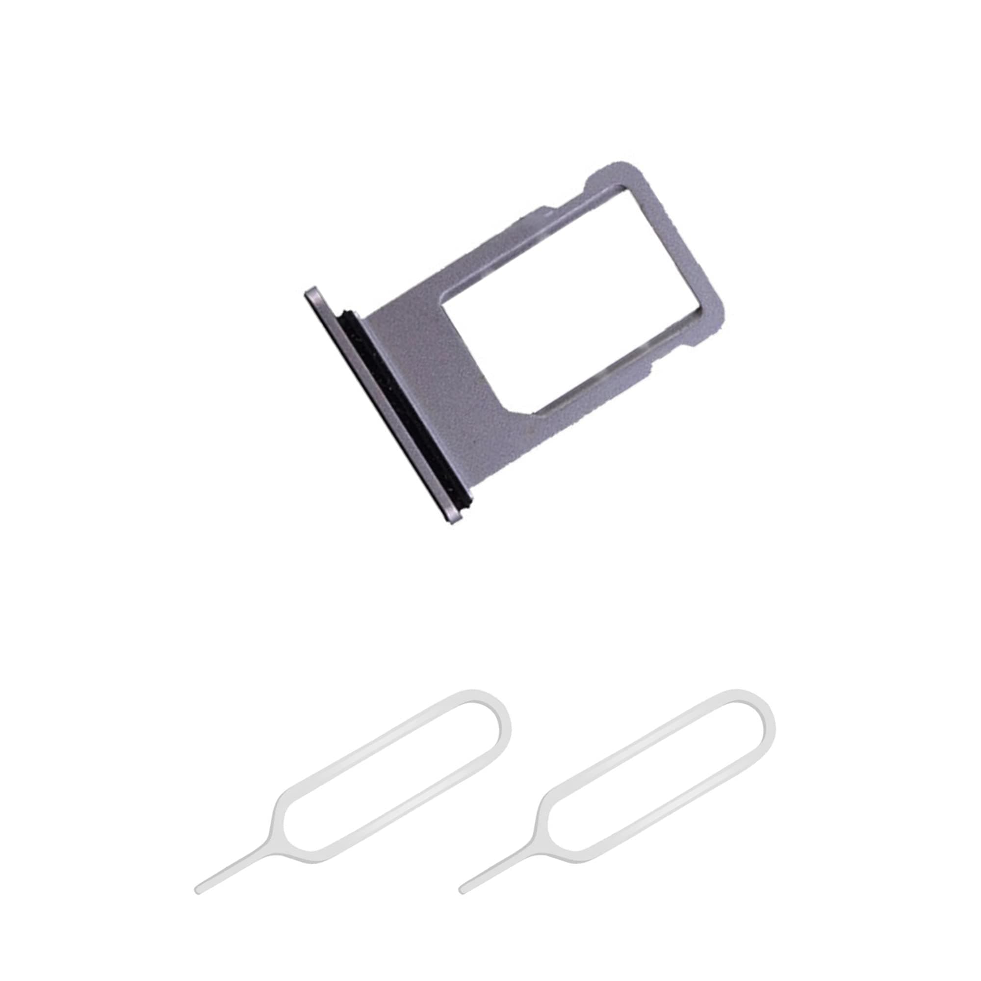 THE TECH DOCTORReplacement Single Sim Tray Card Slot for iPhone with 2x Sim Pin Open Ejector Tool (iPhone 8, Black)