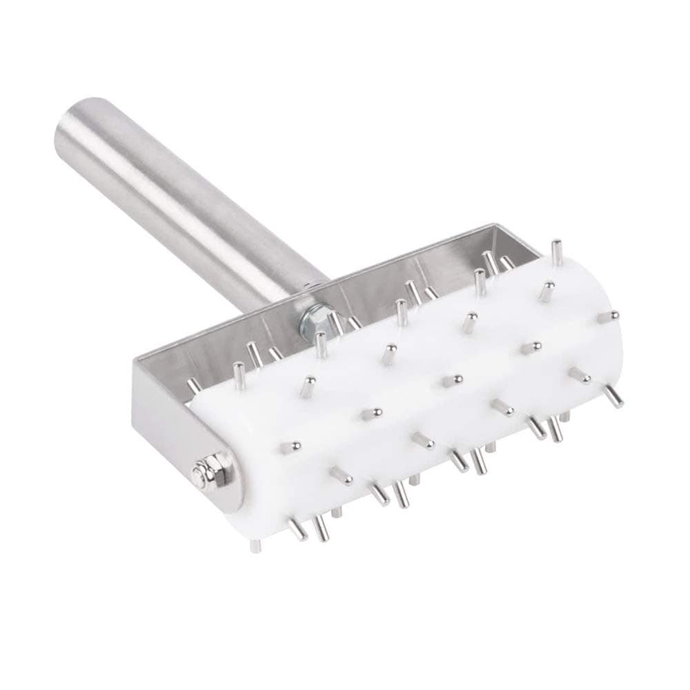 5" Wide Dough Docker with Stainless Steel Handle - 3/8" Stainless Steel Pins, Full Size Rolling Docker by Tezzorio