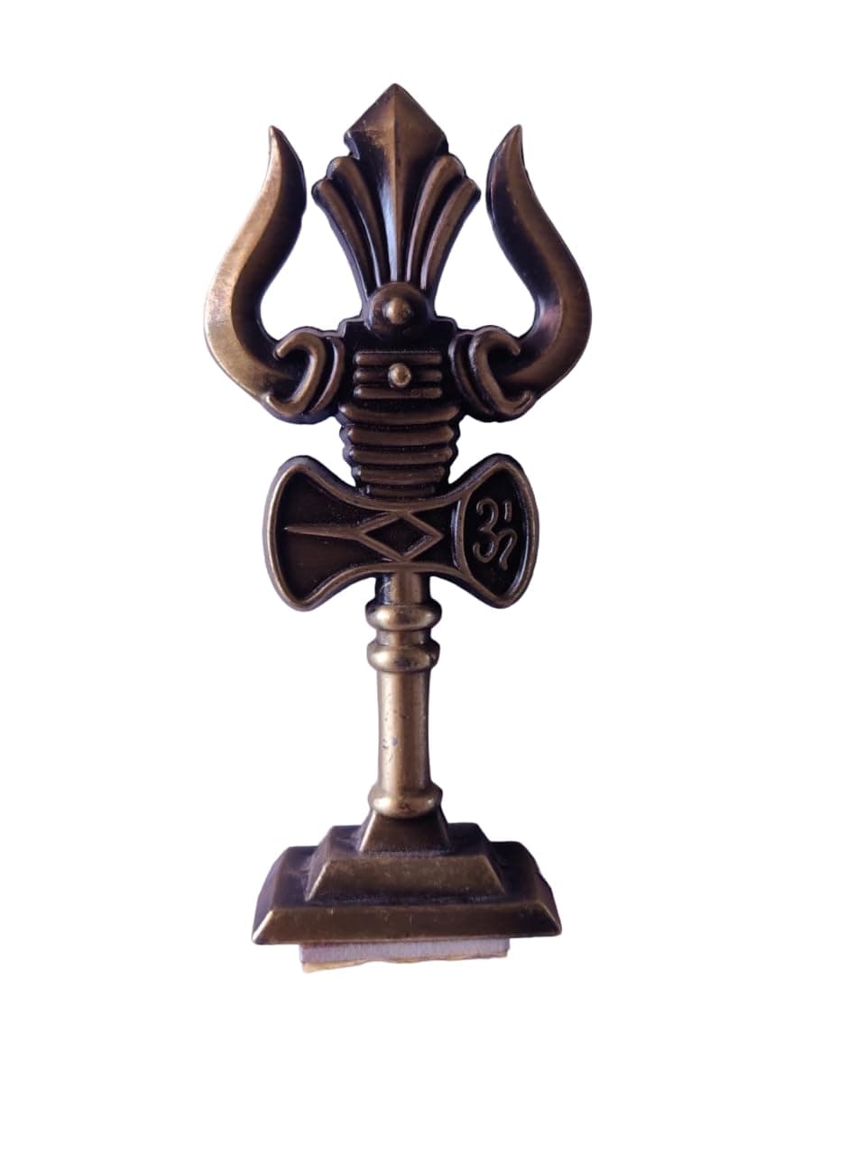 SellFox- Bronze Shivan Trishul for car dashboard| Decor for Office table or Pooja room| Gift purpose| Easy stickable | 10H x 2L x 3.5 W (cm) |