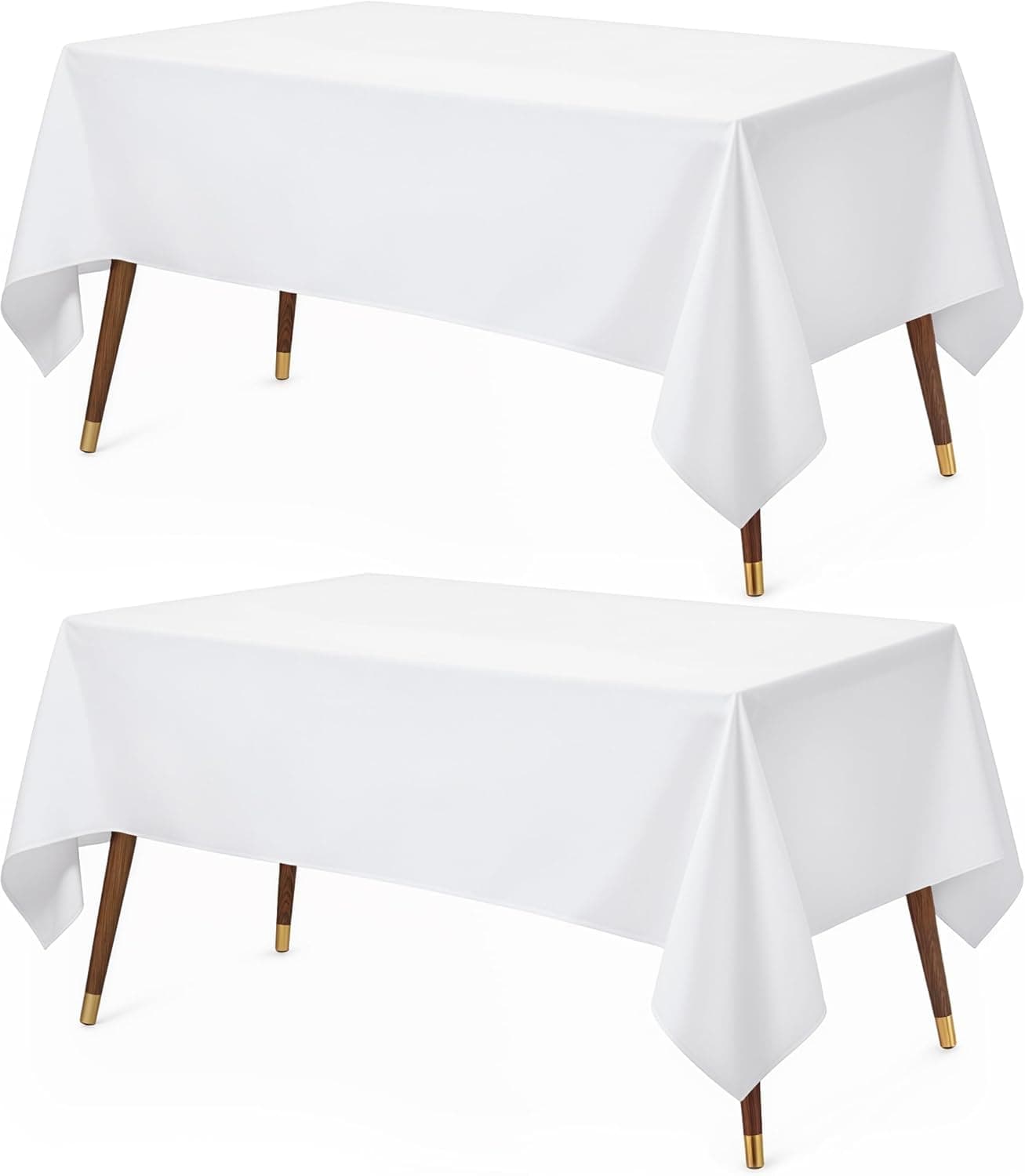 Utopia Kitchen Rectangle Tablecloth 152x213 cm - (Pack of 2) White Table Cover Machine Washable Table Cloth Perfect for Parties, Weddings and Festivals (60x84 inches)