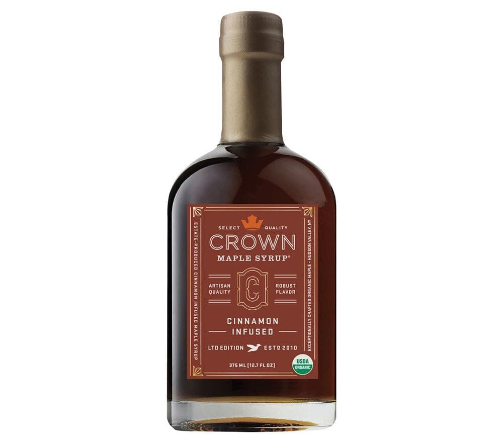 Crown Maple Cinnamon Infused Maple Syrup, 12.7 Fl Oz, Pancakes, Flavor Cocktails, Sticky Buns, Waffles, Certified Organic