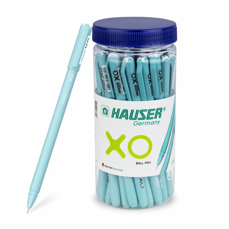 Xo Ball Pen Jar Pack | Tip Size 0.7 Mm | Sleek Body & Minimalistic Design | Matt Finish | Solid Body Type | Low Viscosity Ink | Ultra Durable Tip | Blue Ink, Set Of 25 Pcs