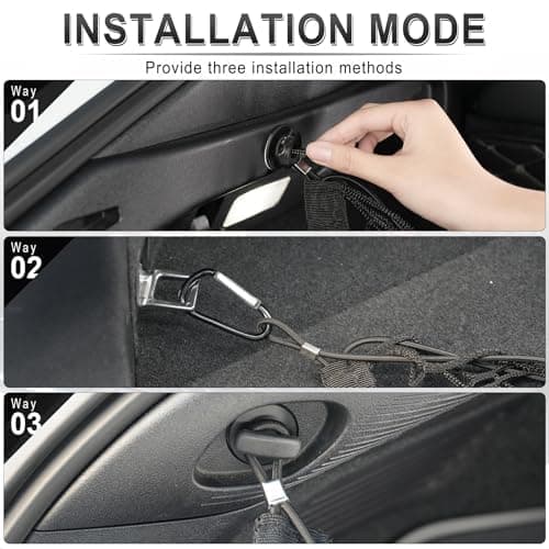 Amiss Cargo Net Stretchable, Car Exterior Accessories, Adjustable Elastic Trunk Storage Net with Hook for SUVs, Cars and Trucks (11.8"x 31.5")