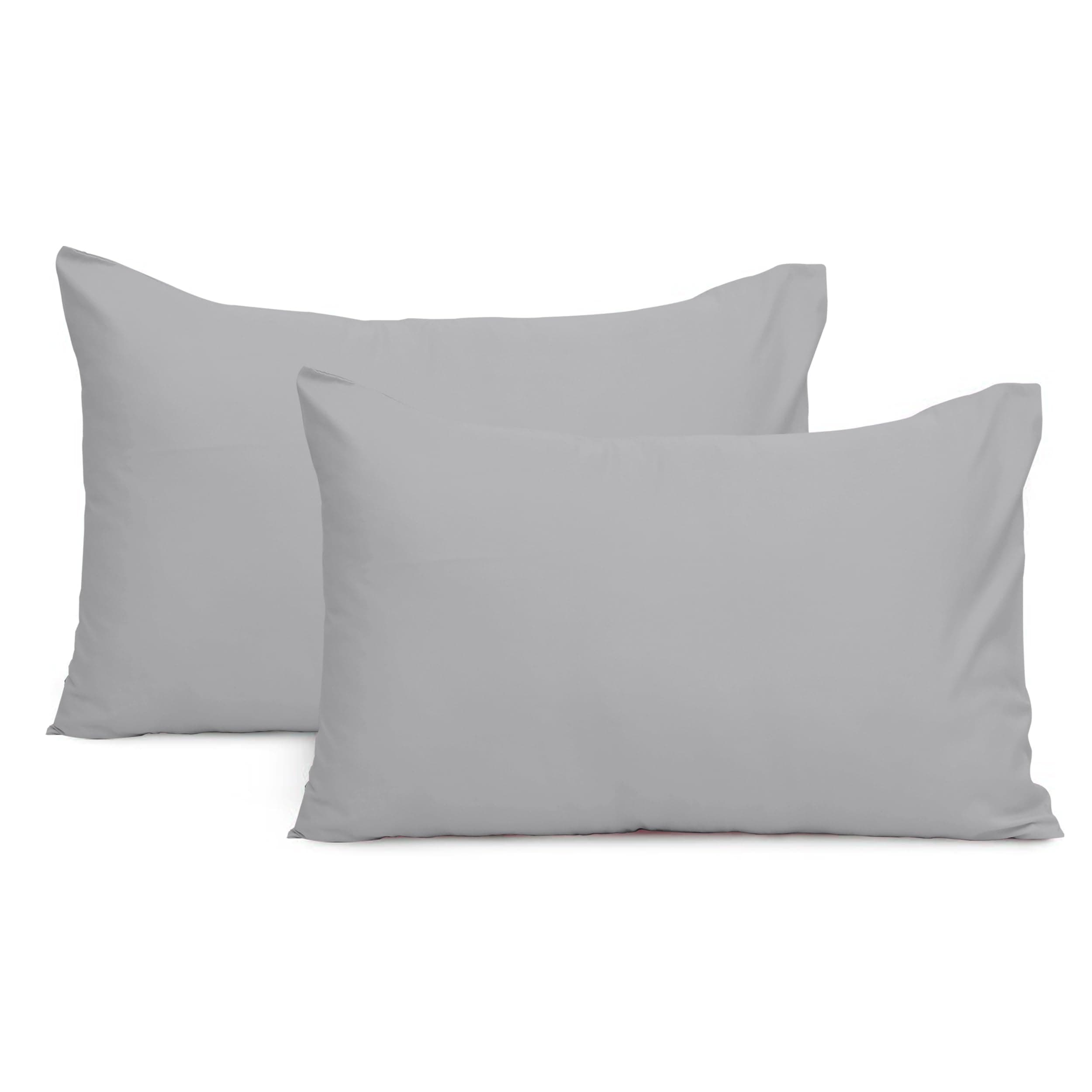 Imperial Rooms Pillow Cases 2 Pack Brushed Microfibre Pillow Covers (Grey, Pillow Cases 2 Pack)
