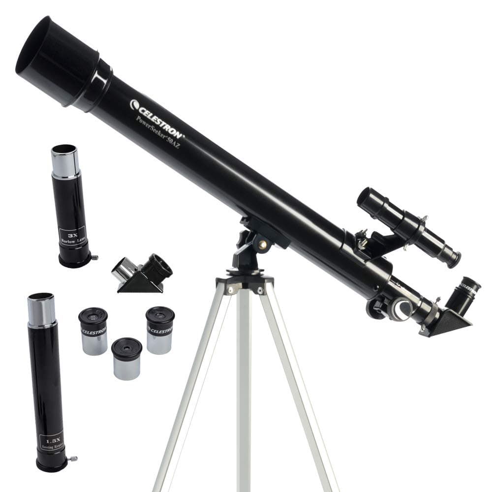 Celestron 21039 PowerSeeker 50AZ Refractor Telescope, Black