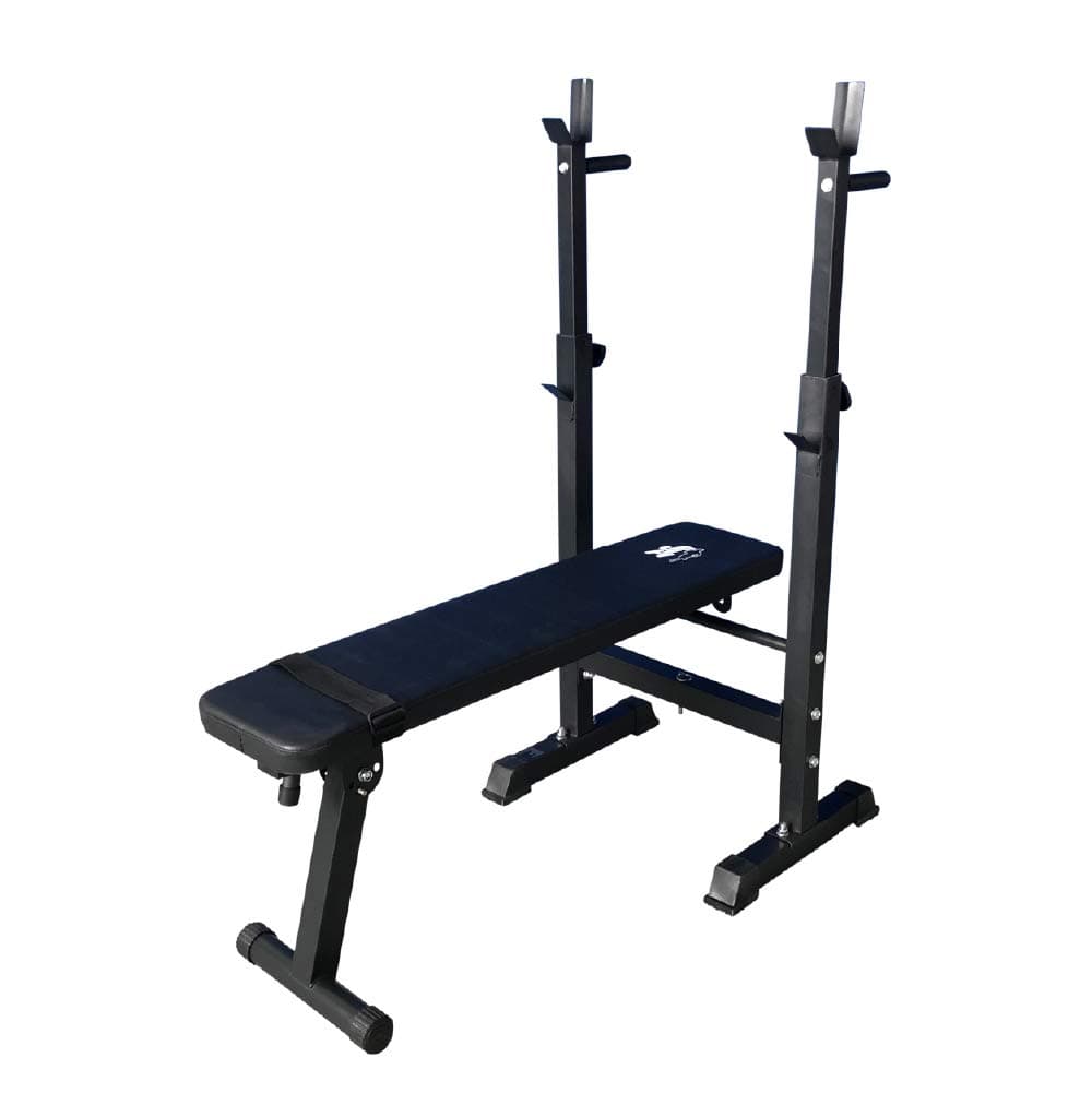 Adjustable Folding Sit Up Weight Bench Barbell Dip Station Lifting Chest Press Black | ES555 Black