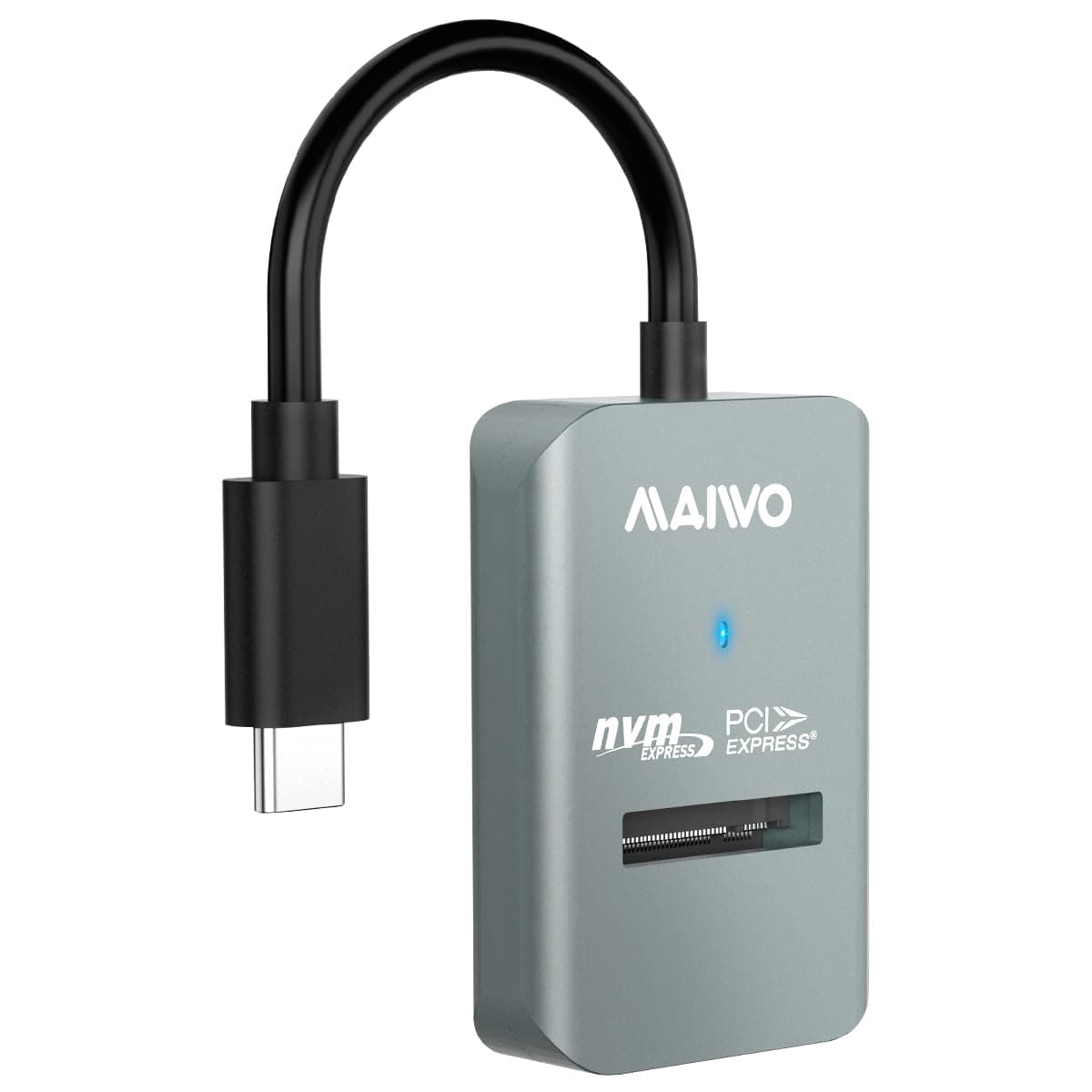 MAIWO M.2 NVMe to USB Adapter, USB C M.2 NVMe SSD Reader, USB3.2 GEN2x1 10Gbps with UASP Trim, 8TB Capacity, Tool Free Lay-Flat PCIe NVMe Dock Enclosure