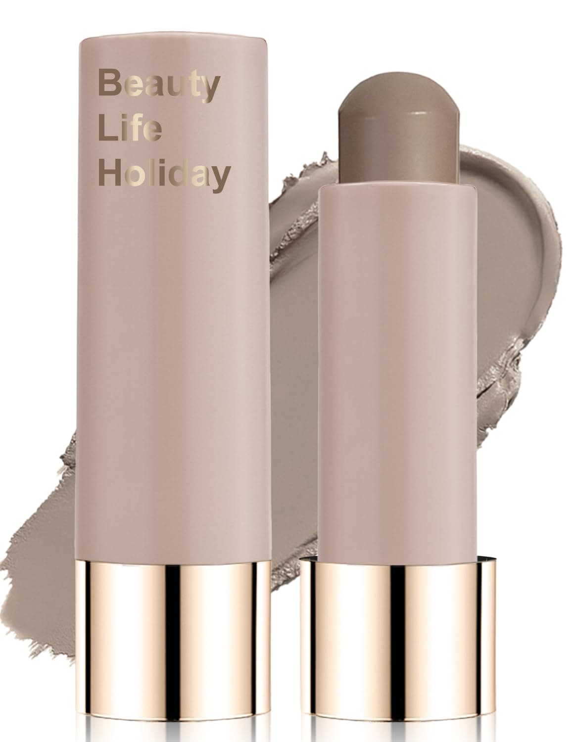 Cool Toned Contour Stick Blendable Smooth Bronzer Matte Finish Lightweight Face Shaping Makeup Natural Cream Contouring Pen Long Lasting Highly Pigmented Portable Travel Size, Cold Grey Brown