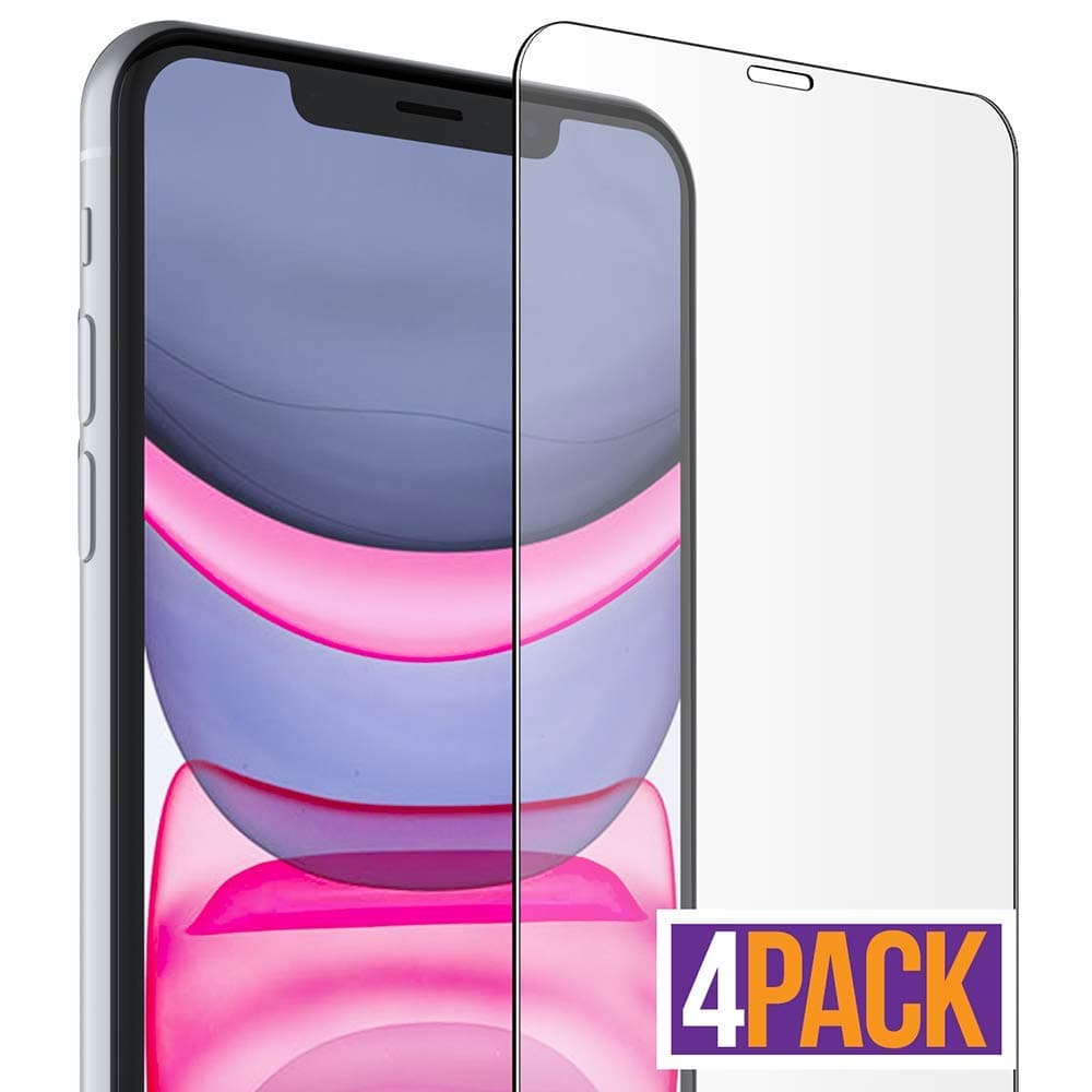 KOFOHO iPhone XR Screen Protector (4-Pack) - Anti-Fingerprint Tempered Glass for iPhone XR, 3D Touch Support, 9H Hardness, 6X Stronger, Bubble Free