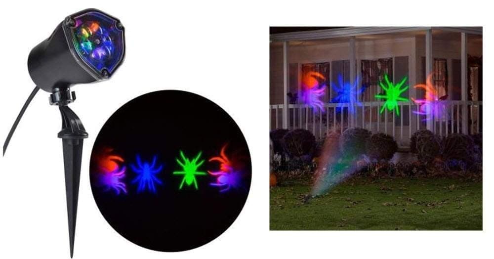 Halloween Multi Color Whirl-a-Motion Spider Projection Stake Light for Halloween, Parties!