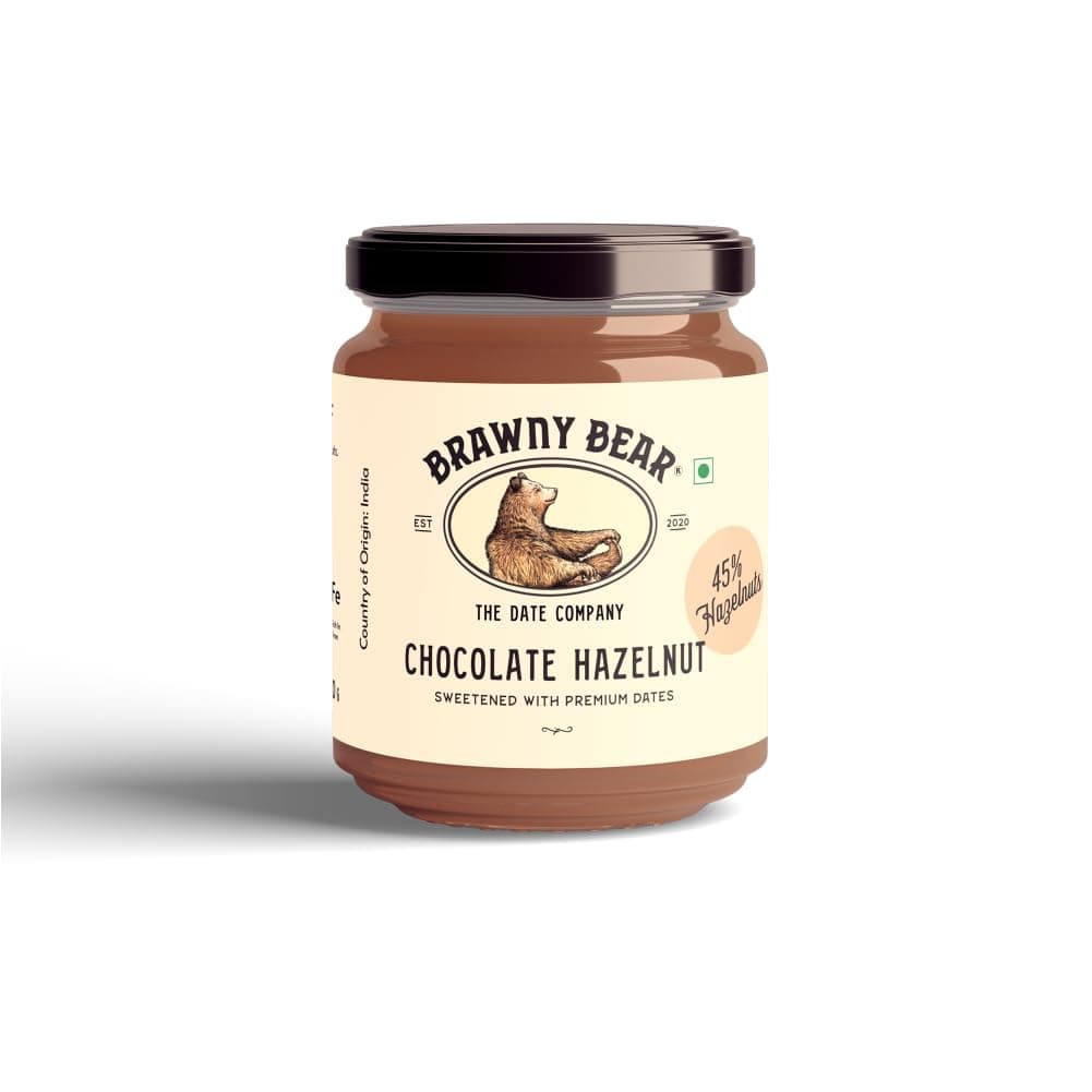 Chocolate Hazelnut Spread with 45% Hazelnuts, 100% Natural Sweetened with Dates, Healthy Nut Butter with No Added Sugar, No Palm Oil, No Preservative, Vegan Spread – 200 gm