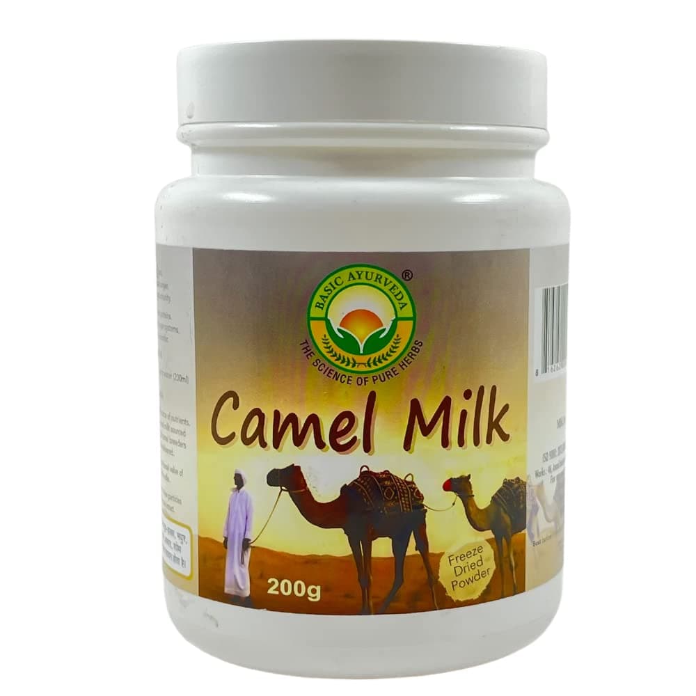 BASIC AYURVEDA Camel Milk Powder 200 Gram | 100% Pure And Natural | (Freeze Dried, Gluten Free, No Additives, No Preservatives) | Ethically Sourced Fresh Grounded Everyday Milk Powder