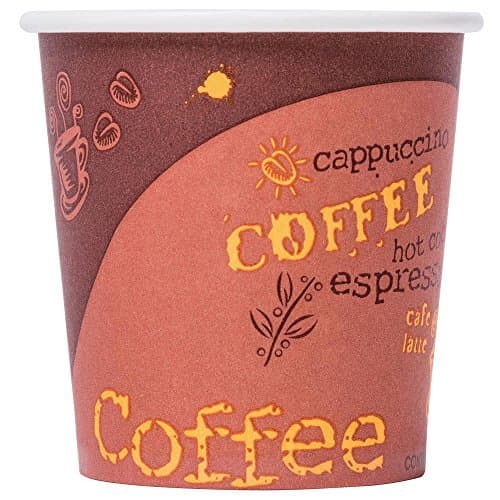 New Coffee Print Poly Paper Hot Cup 4 oz - 100/Case