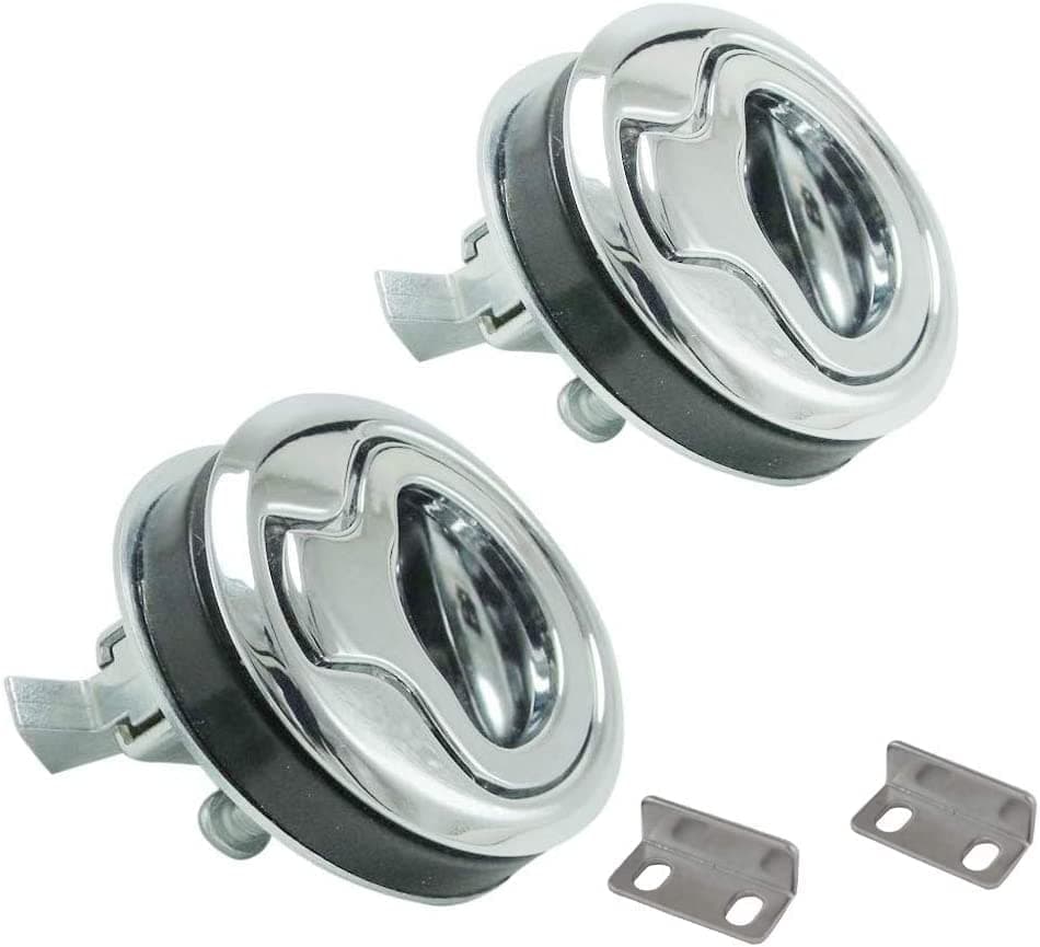 WJSKDQ 2PCS Flush Pull Latch 1.5" Handle Lift Slam Latch for Boat Deck Door Locker Hatch Cabinet Hardware Marine Hatch Latch Lock Silver