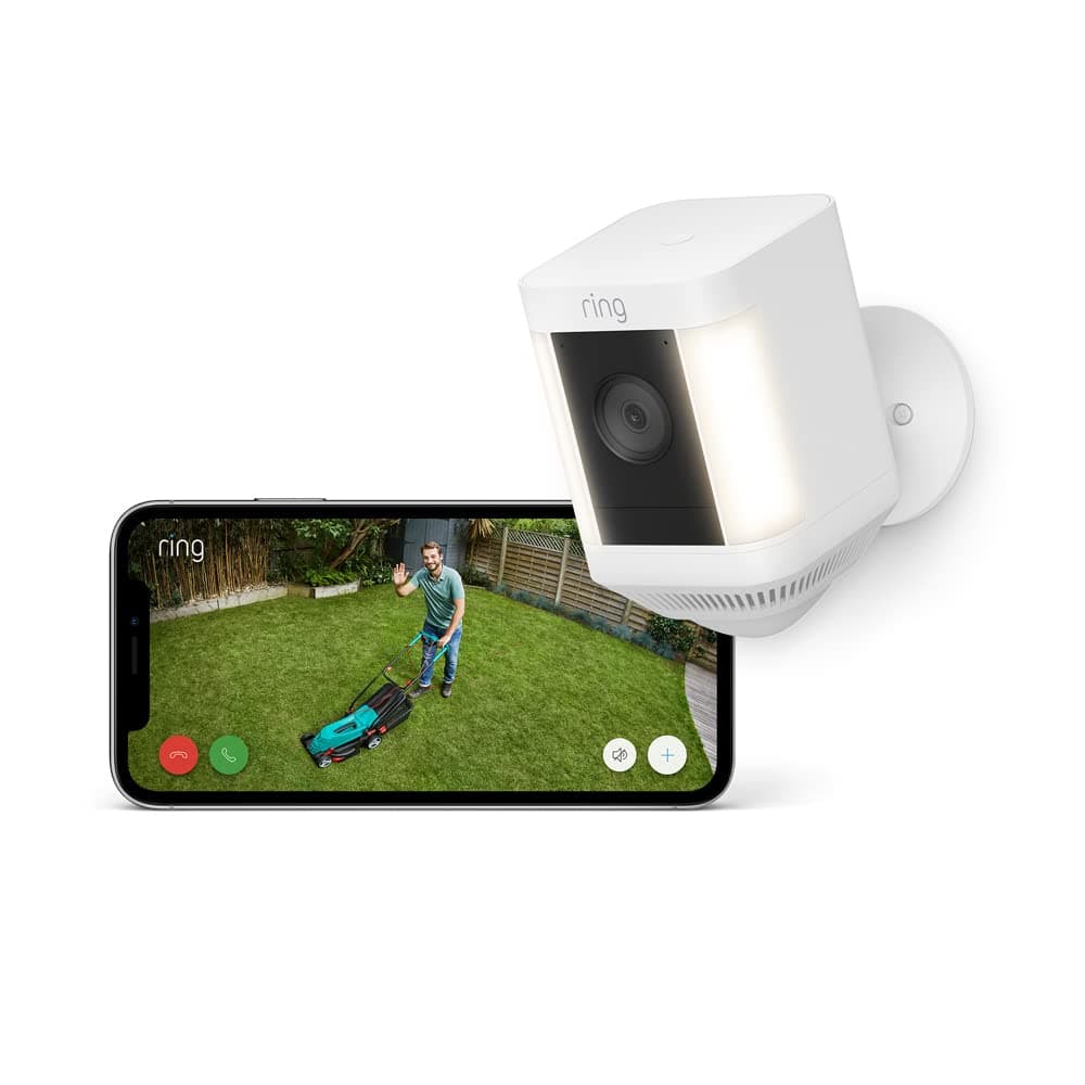 Ring Spotlight Cam Plus Battery | Wireless outdoor Security Camera 1080p HD Video, Two-Way Talk, LED Spotlights, Siren, alternative to CCTV system | 30-day free trial of Ring Subscription