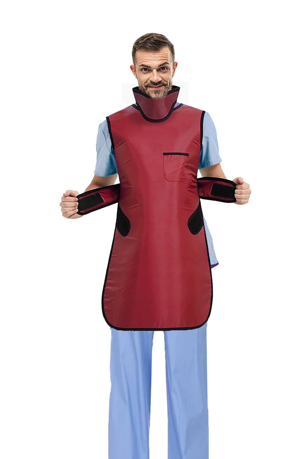 Radiation Xray Apron Shield Half Lead Apron for X-Rays 0.5mmpb with Lead Thyroid Shield Collar Lightweight