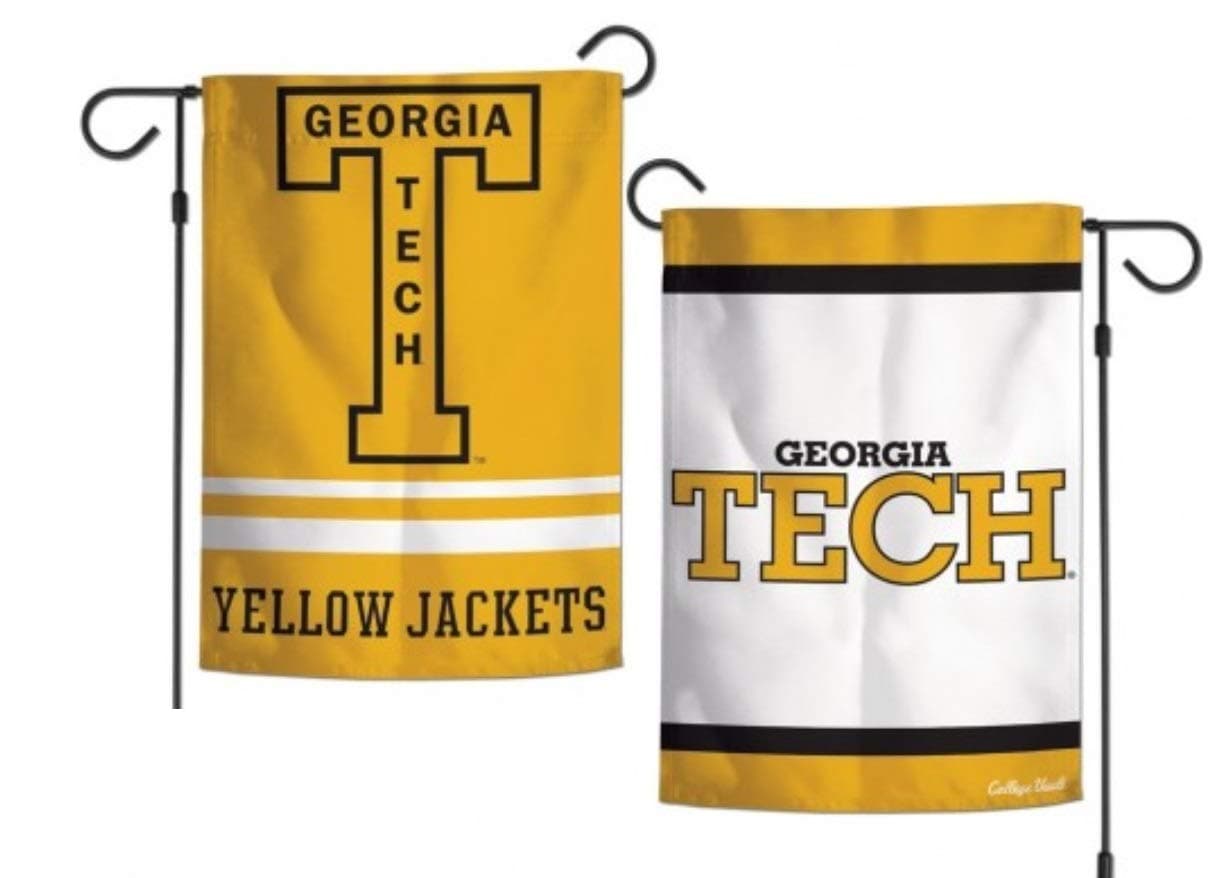 Georgia Tech Yellow Jackets 12.5” x 18" Double Sided Yard and Garden College Banner Flag Is Printed in the USA (Vault)