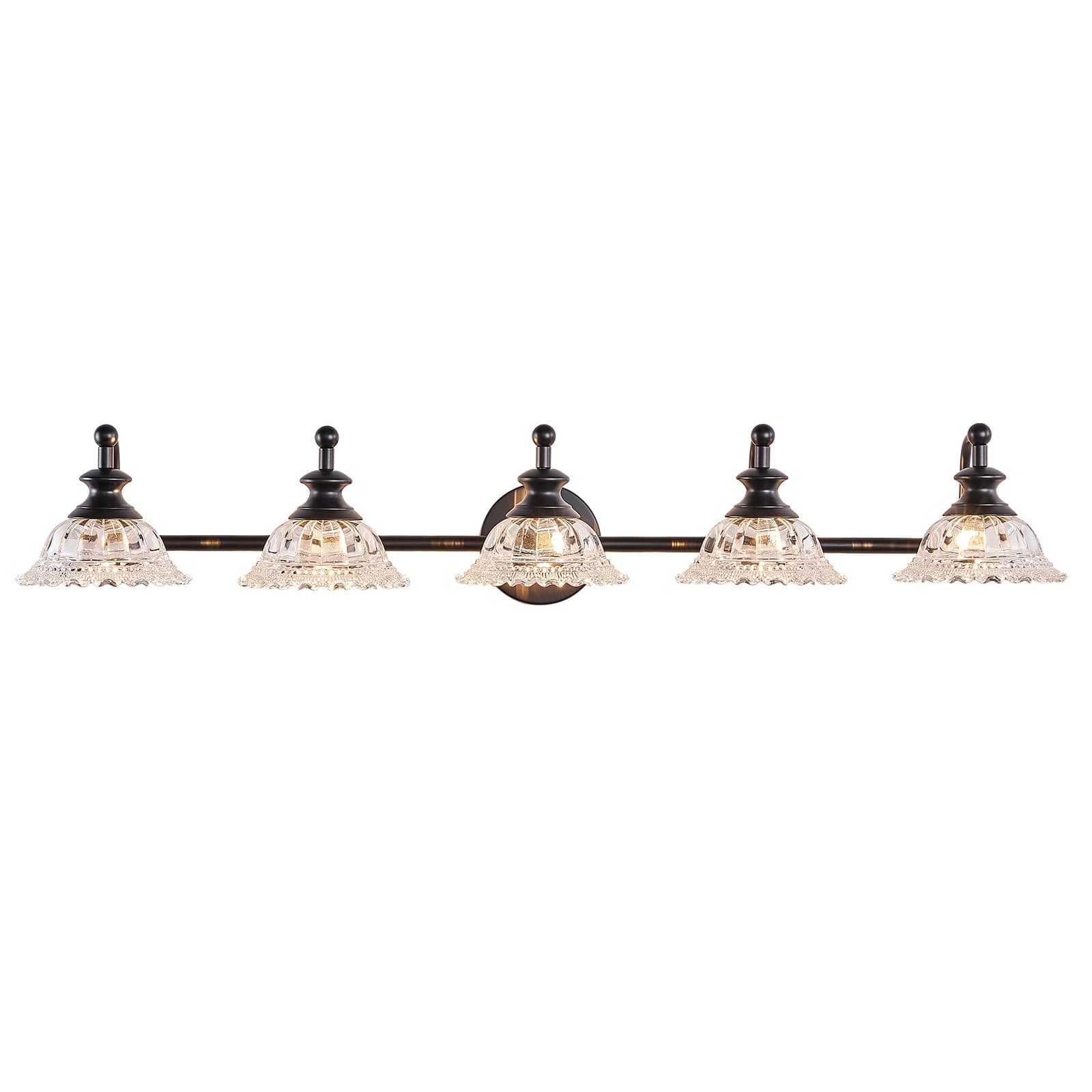 37.4" 5 Light Vanity Light for Bathroom (Exclude G9 Bulb) Black Vanity Lights for Bathroom