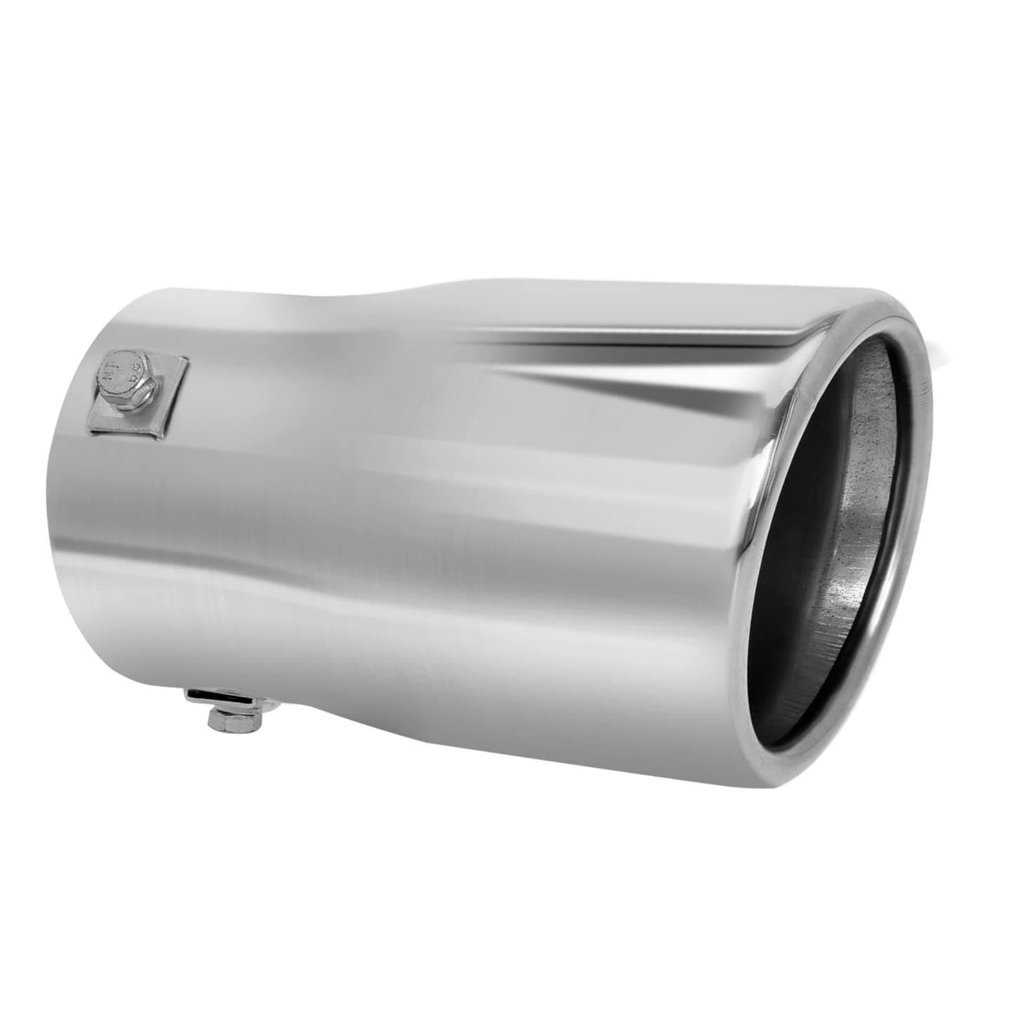 Double Wall Exhaust tip - to Fit 2 to 2.75 Inch Exhaust Tail Pipe Diameter- Stainless Steel to give Chrome Effect - Car Muffler Tips