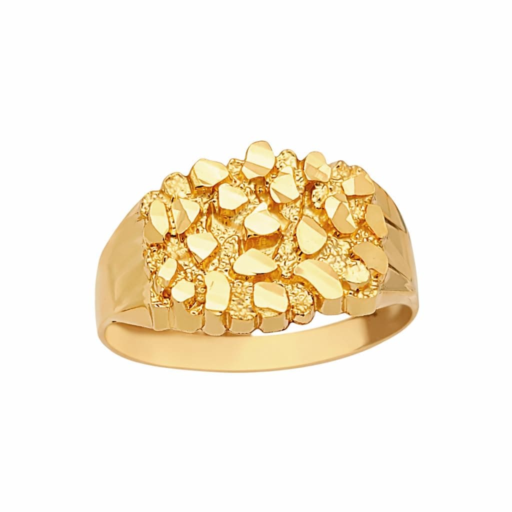 10k Gold Solid Nugget Ring Men's Gold Ring