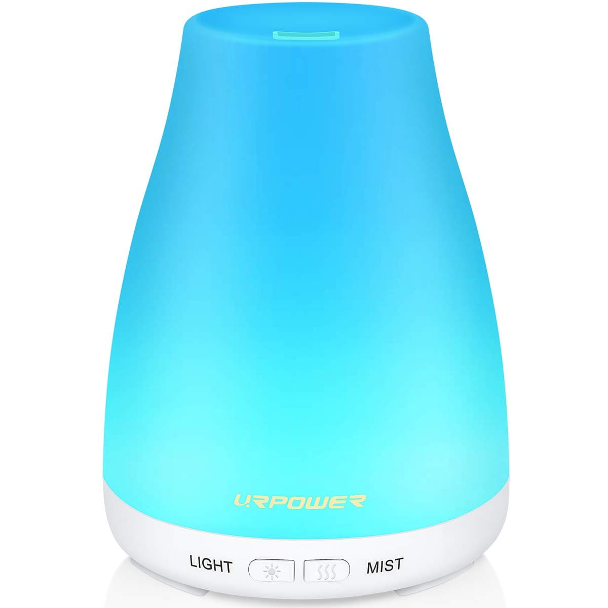 URPOWER 2nd Version Waterless Auto Shut-off and 7 Color LED Lights Changing Essential Oil Diffuser with Adjustable Mist Mode for Home (White)
